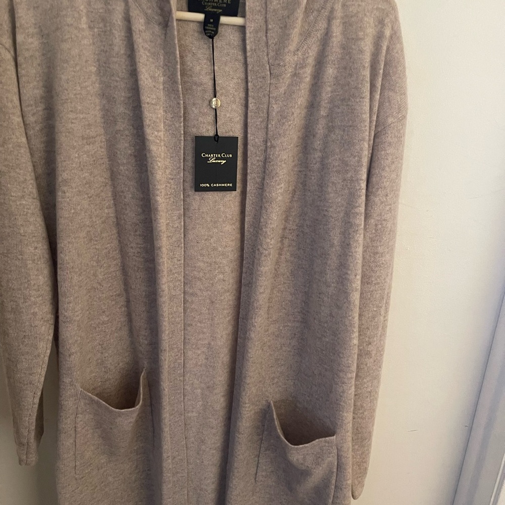 Cashmere Cardigan Charter Club Women's Cardigan - Light Brown
With hood